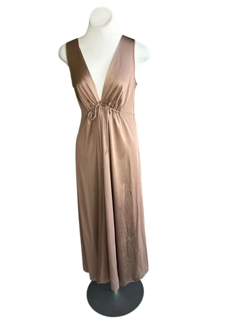 Vanity Fair Vintage Grecian Goddess Mocha Brown Nightgown Size 36